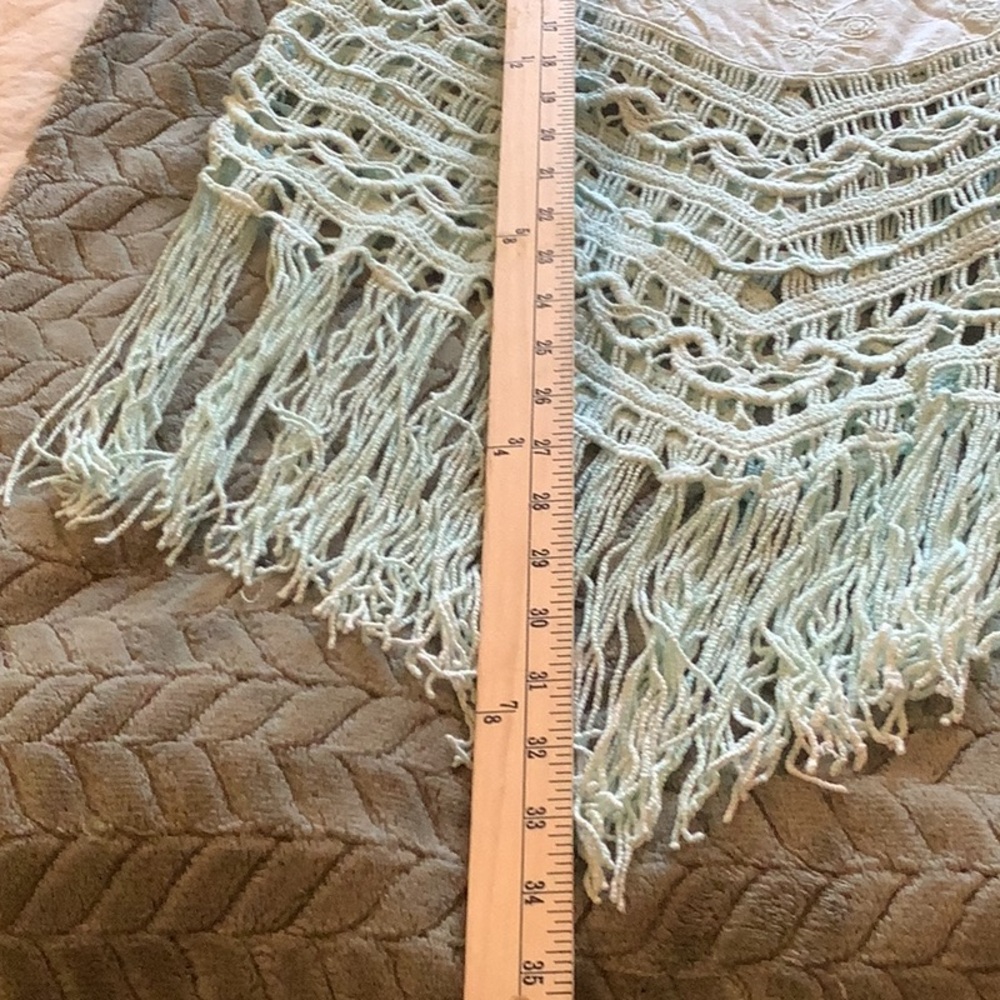 Boho Crochet Fringe Women's Top - Mint - Picture 6 of 6